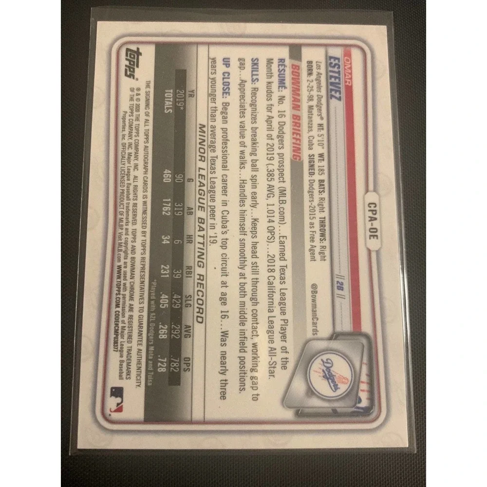 2020‎ Bowman Chrome Omar Estevez Auto /99
